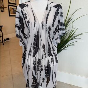 Black and White Women's Swim Coverup